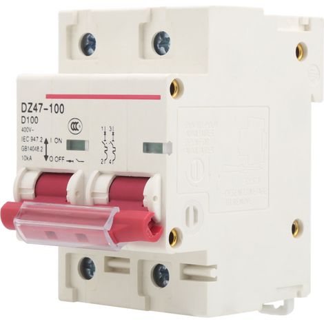 Disjoncteur domestique à interrupteur pneumatique de type D pour montage sur rail DZ47-100 2P D80100A (1/5)