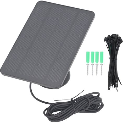 Chargeur solaire portable 10 W professionnel haute efficacité, étanche IP65, en silicium monocristallin, pour Arlo Pro 3 et Pro 4 (noir) (1/5)