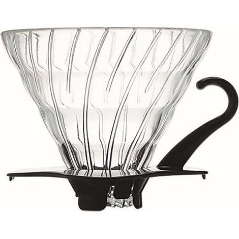 1 Goutteur Café Verre Noir,Forme Conique,Rainures Intérieures,Brew 300-500ml (1/4)