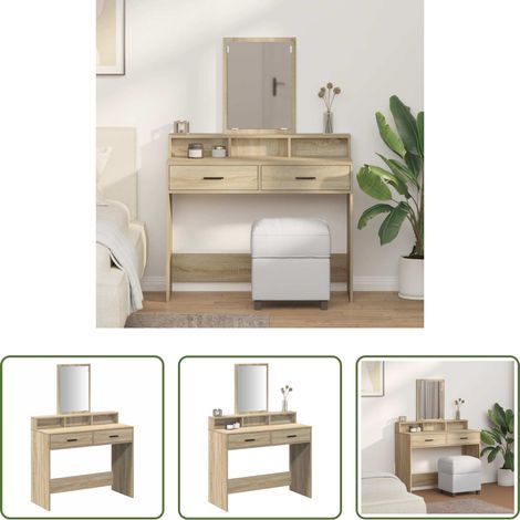 Holzschminktisch - Schminktisch Sonoma-Eiche 100 x 41 x 140 cm Holzwerkstoff (1/5)