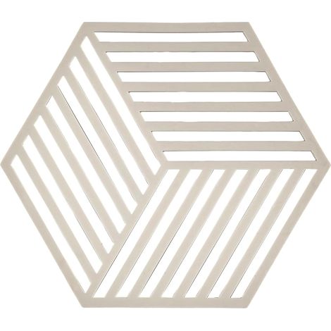 Dessous De Plat Silicone - Lot De 1 - Forme Hexagonale - Résistant 250°C - Protection Table Cuisine - Gris Chaud 16x14cm (1/5)