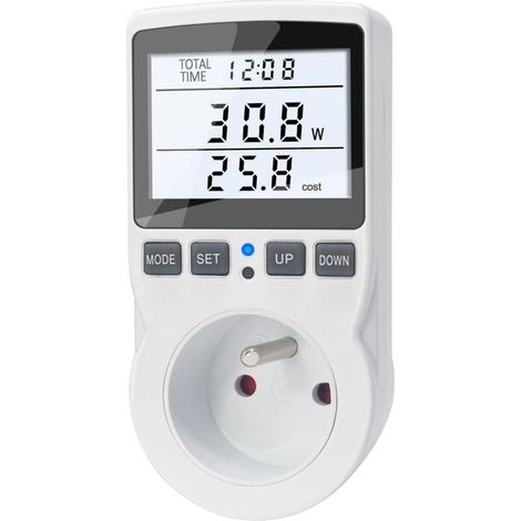Wattmeter Socket Energy Meter, 11 Modes Power Consumption, Backlit LCD Display, Energy Saving Electricity Meter, Overload Protection, 3680W (1/5)