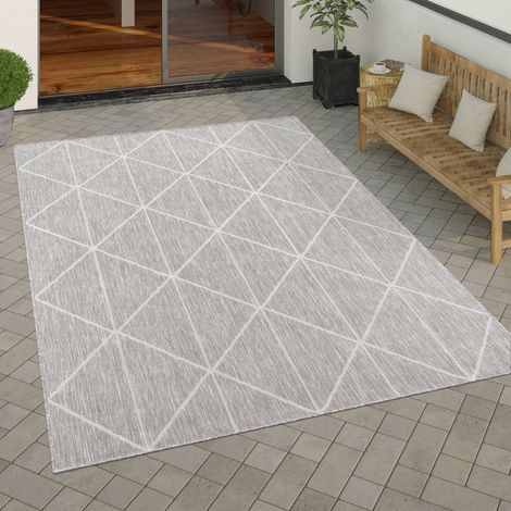 Paco Home Tappeto Soggiorno Pelo Corto Poliacrilico Motivo Marocchino Mélange Grigio Beige 160x230 cm