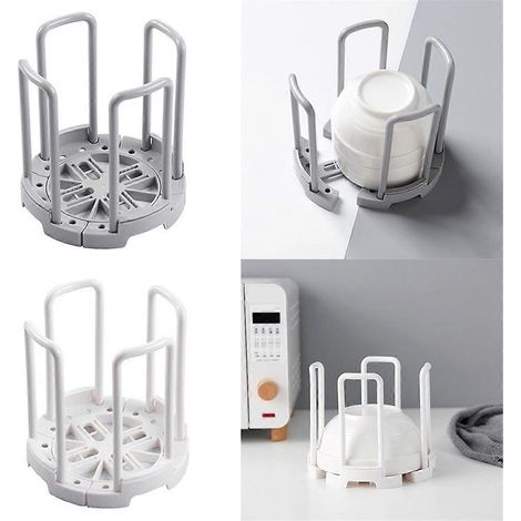 Égouttoir à vaisselle extensible de bureau, organiseur de vaisselle, étagère de rangement, égouttoir à tasses, blanc pour la cuisine. (1/4)