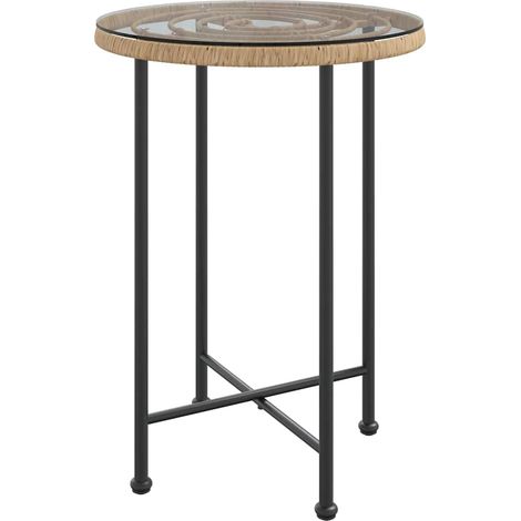 Maison Exclusive - Tavolo da Pranzo Ø55 cm Vetro Temperato e Acciaio (1/5)