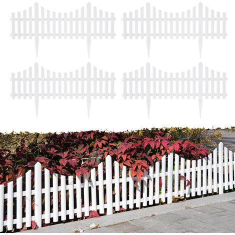 Lot de 4 clôtures de Jardin en Plastique Blanc de 248 cm (1/5)