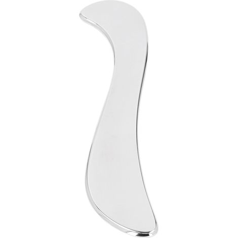 Planche à gratter en acier inoxydable Guasha, outil de massage par grattage en forme de S, plaque de grattage en acier inoxydable pour le visage, le dos, le cou, les mollets, les muscles de la poitrin (1/5)
