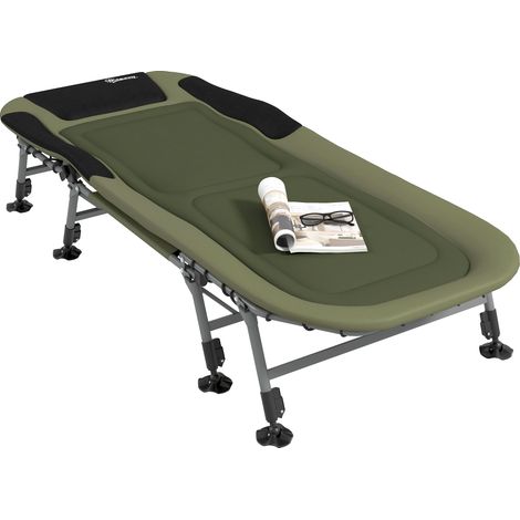 Campingliege Campingbett Feldbett, 200 x 85 x 40-55 cm, Grün