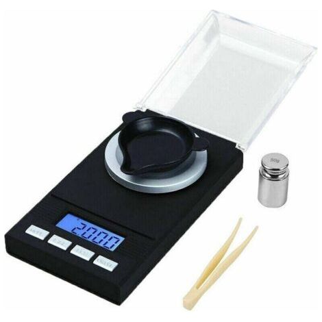 QORVA
-50gx 0.001g Balance de précision en milligrammes pour bijoux avec affichage à LED Balance électronique multifonction Balance de cuisine Balance de poche avec poids de calibrage,de