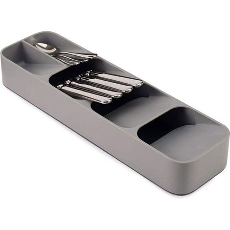Organisateur de couverts - Rangement de cuisine - Séparateur à couverts - Gris (1/4)
