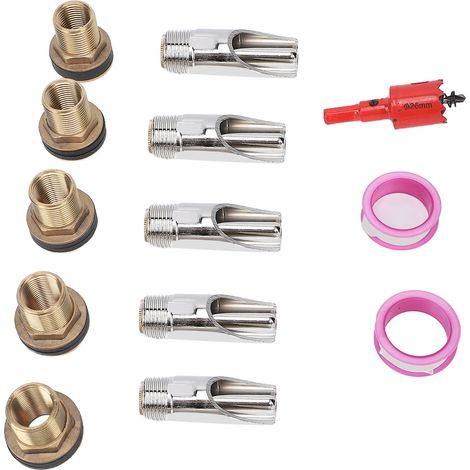 Abreuvoir automatique en acier inoxydable, 5 pièces, mamelon d'eau pour cochon, avec connecteurs en laiton pour porcelets de chèvre
