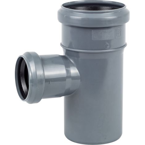 Raccordo a T sanitario PP-HT 110x75/87, per fognature interne, colore cenere.