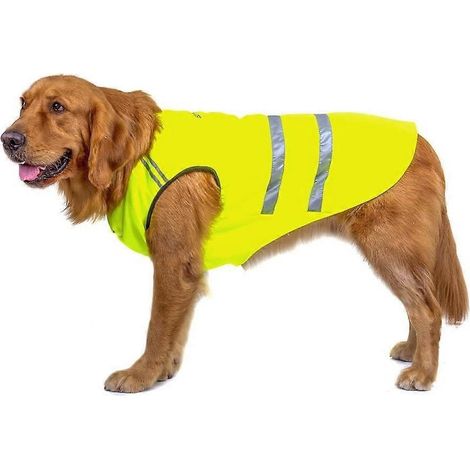 Gilet de sécurité pour chien, manteau réfléchissant en tissu épais et confortable, col élastique, vert et jaune, taille 3XL (1/5)