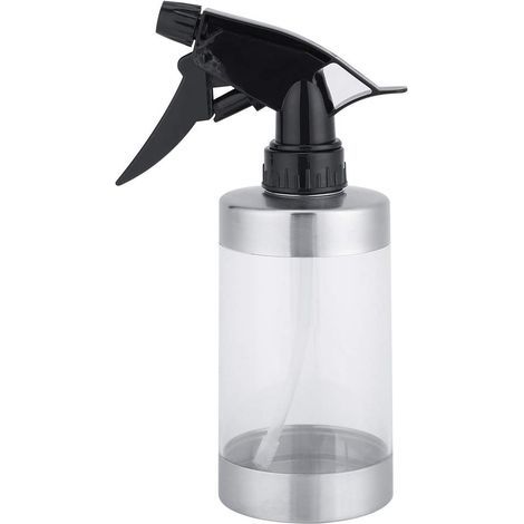 350ML Bouteille de pulvérisation d'eau en acier inoxydable arrosoirs acryliques Brume de pulvérisation intérieure transparente pour arroser les plantes Fleurs Terrariums cheveux mouillés (1/4)