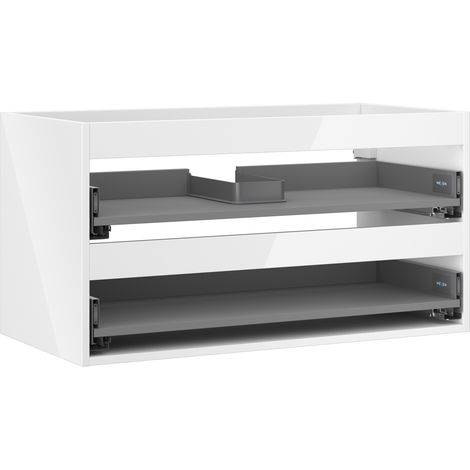 Mexen Box-A mueble de lavabo 90 cm, 2 cajones, blanco brillante - 91AX0-0900-470-2-00 (1/5)