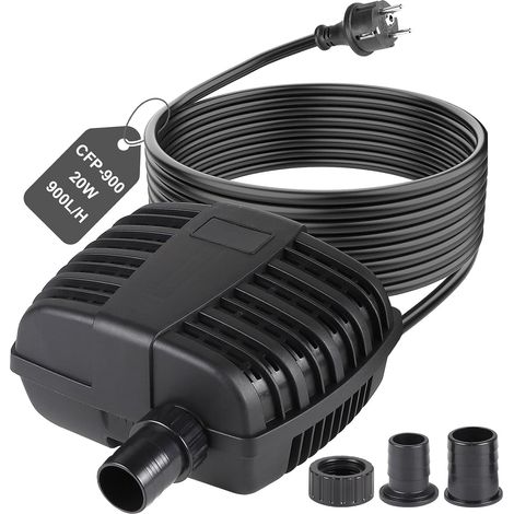 CPROSP Pompe Bassin Exterieur CFP-900L/H [2025] - 20W, Pompe pour étang Ultra Silencieuse et économe en énergie, Protection Poissons, Idéale pour étang de Jardin et Ruisseau Décoratif, IPX8 (1/5)