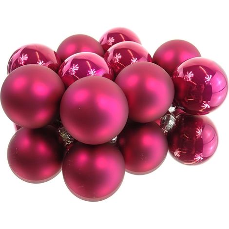 Christbaumkugeln Festive Pink 5 x glänzend & 5 x matt Ø 6 cm aus Glas - 10er Set