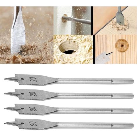 4 Forets à Bois Plats en Acier au Carbone pour Perçage Précise, Lot de 20mm - Outil de Menuiserie (1/5)