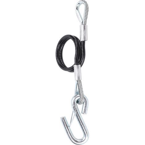 Safety trailer tow cable with S-hook, 3500 lb load capacity, 27.6 in maximum extension length, spring rope for RV One (1/5)