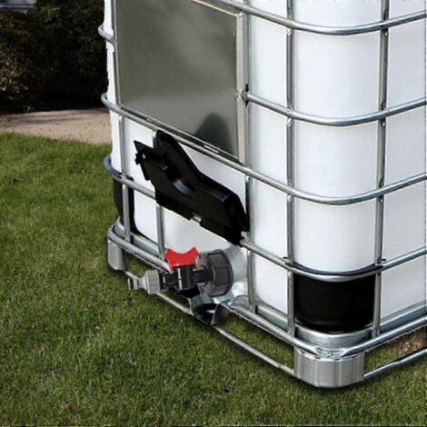 Réservoir d'eau IBC S60x6 1000 l, seau, connecteur de robinet d'arrosage (robinet uniquement).