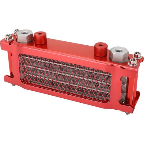 Kit refroidisseur d'huile moto en aluminium à 4 rangées, haute efficacité, compatible avec les motos Monkey 50cc à 110cc (rouge). (1/5)