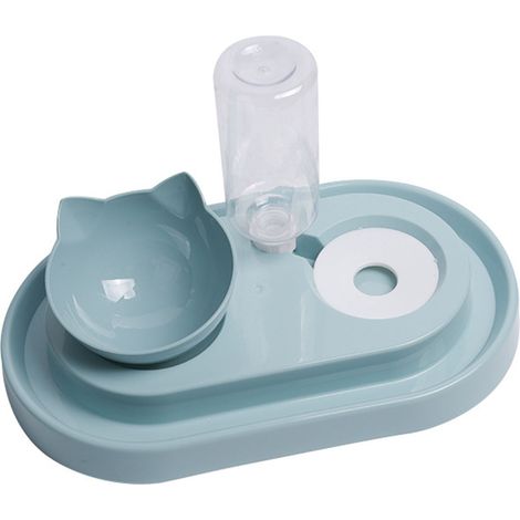 Distributeur de nourriture pour animaux de compagnie, ensemble de distributeur d'eau polyvalent 2 en 1, recharge automatique, anti-fuite, pour chien et chat (1/5)