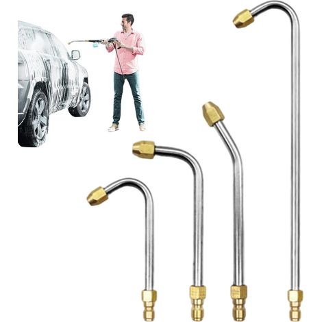 Lot de 4 rallonges pour nettoyeur haute pression - Embout coudé Buses étanches Outil lavage voiture Accessoire (1/5)