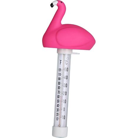Sharplace Thermomètre de piscine flottant facile à lire, design animal amusant, thermomètre à eau, jauge de température de l'eau pour étang à poissons, Flamant