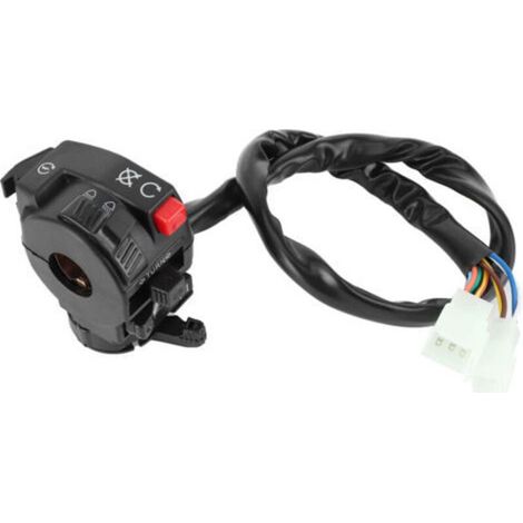 6 fonctions 9 fils côté gauche interrupteur de commande assemblée Kill Start interrupteur de starter, interrupteur de guidon 22mm 9 broches 8 fils adaptés pour 200cc 250cc Dirt Quad Bike