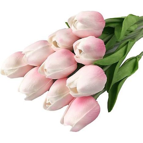 bouquet de tulipes artificielles, composition florale pour la maison, le jardin, un mariage ou un bureaurose clair (1/5)