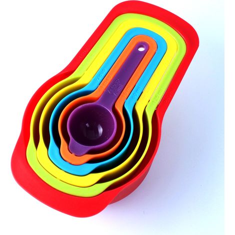 Cucchiai dosatori, 6 pezzi di misurini in plastica, cucchiai e misurini da cucina per misurare ingredienti secchi e liquidi (1/5)
