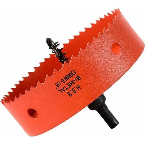 5-5/16" (130 mm) Bimetall-Lochsäge, HSS-Kernbohrer aus Schnellarbeitsstahl, mit 1 Schaft und 1 Bohrer, für Gipskarton, Holz, Kunststoffe und Metalle (1/5)