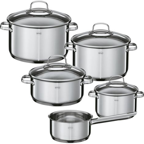 Rösle Elegance Topfset, 5-TLG. Set di pentole, Acciaio Inossidabile, Argento, 16 cm, 5 unità (1/5)