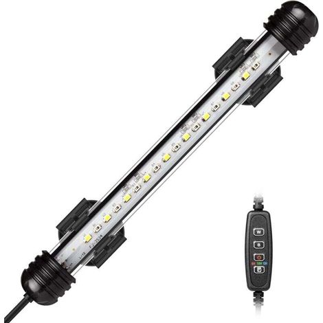 LED aquarium lamp, illuminated with automatic lighting and switching time, blue and white LED illumination that changes color for aquariums from 20 to 40 cm [Energy Class E] (1/4)