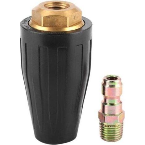 Boquilla Turbo Rotativa, Boquilla Turbo de Goma 3600PSI 1/4in Boquilla Rotativa de Latón Macizo y Acero Inoxidable Herramienta de Lavado Potente y Eficiente (Apertura 4.0), limpieza (1/4)