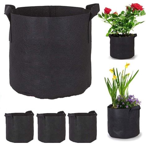 Lot de 5 sacs de culture respirants pour légumes et fleurs, parfaits pour le jardinage d'intérieur et d'extérieur (1/5)