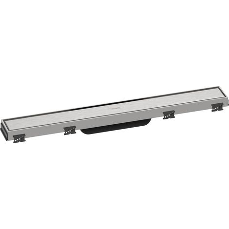 Caniveau de douche linéaire 600 mm, Siphon de sol avec cadre réglable en hauteur, Acier inoxydable brossé, 56036800 (1/5)