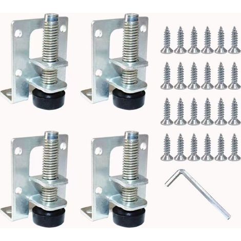 CSPARKV Lot de 4 pieds de nivellement robustes pour meubles M10 réglables pour tables, étagères, armoires, plans de travail avec écrous de verrouillage (1/4)