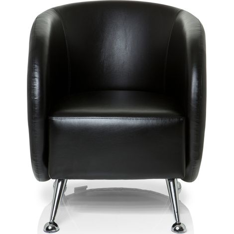 [GEBRAUCHT] Hjh Office Loungesessel Clubsessel Sessel Kunstleder Schwarz Armlehne Standfuß B-Ware (1/2)