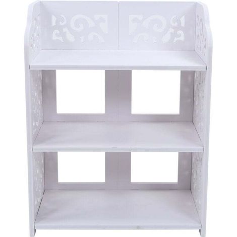 Étagère à chaussures à 3 niveaux, étagère à chaussures de salle de bain, étagère de rangement à chaussures, support à chaussures sculpté pour la maison, étagère à chaussures pour couloir, entrée, plac (1/4)