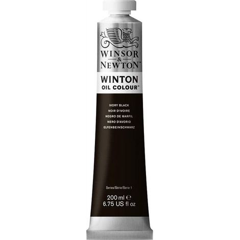Peinture à l'huile - WINSOR & NEWTON - Winton - 200ml - Noir d'ivoire - Excellente opacité