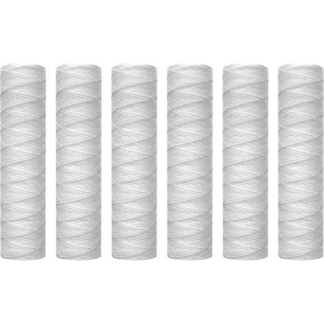 Cartouche filtrante à sédiments, 10 micromètres, bobinée, lot de 6, filtration universelle (1/4)