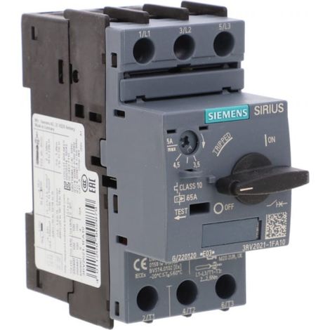 Disyuntor de motor SZ S0 clase 10 3,5-5 A 3RV2021-1FA10