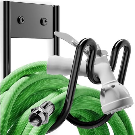 Wall Mounted Garden Hose Holder - Wall Mount for Garden Hose, Cables and Vacuum Hose (1/4)