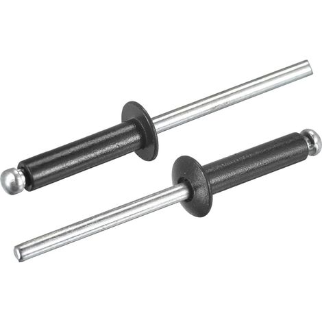 Rivets Aveugles 4x16mm Aluminium Plat Rond Tête Noir 50 Pcs (1/5)
