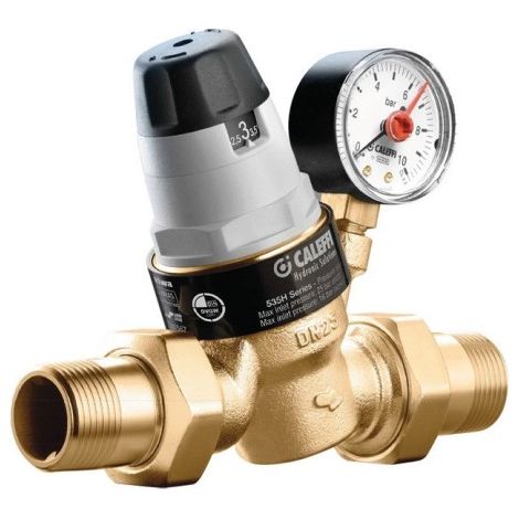 Réducteur de pression haute température 2" mâle-mâle laiton manomètre cartouche extractible Tmax 80 °C - THERMADOR R53550H
