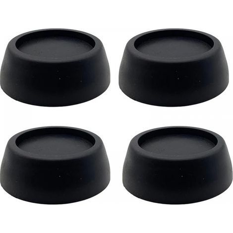 4pcs Pieds de lave-linge noirs, tapis anti-vibration, pieds anti-bruit Pieds de lave-linge et lave-linge séchant en caoutchouc anti-vibration (1/4)