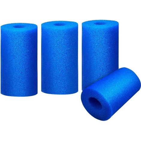 Lot de 4 Éponge Filtrante Type A, Éponges Filtrantes pour Piscine - Bleu - 200 x 100 mm - pour Filtre Piscine, Réutilisables et Lavables, Filtre en Mousse pour Spa, Piscine (1/5)