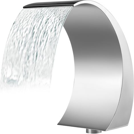 Mophorn Edelstahl Schwimmbad Brunnen, 11,8x23,6x17,7 Zoll, Silber, für In-Ground-Pools, Gärten, Outdoor-Wasserfälle, Sheer Descent Teich Feature (1/5)