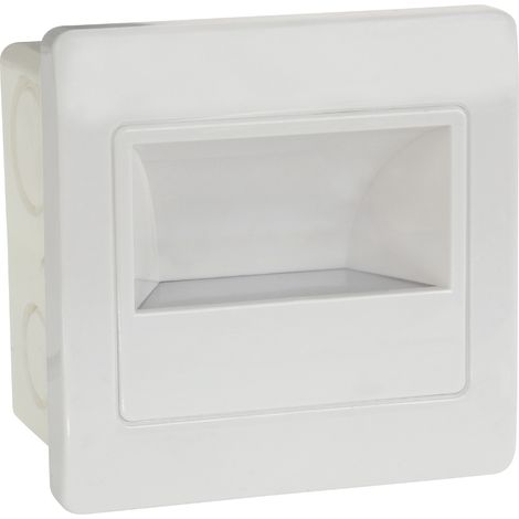 Applique LED mural carré blanc avec détecteur micro-ondes 2W (Eq. 16W) 4200K Dim. 86x86mm